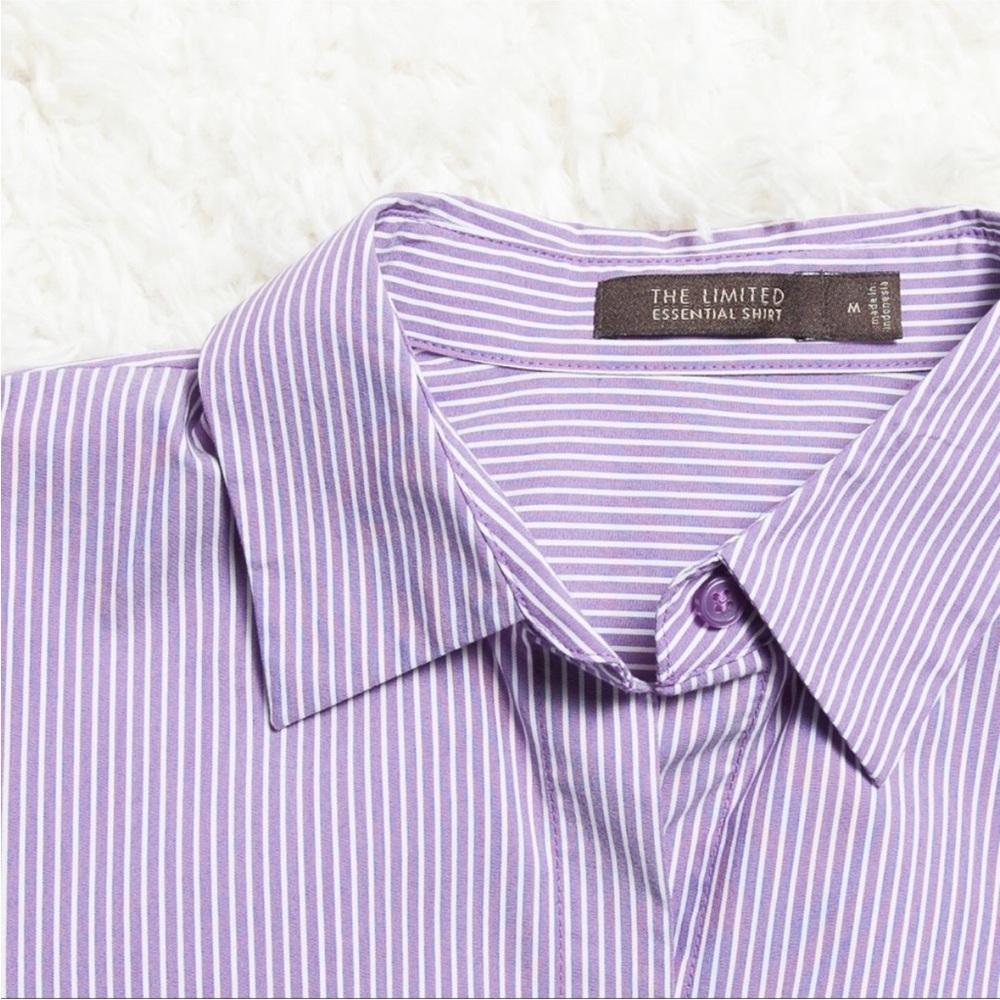 The Limited Essentials Purple Button Short Sleeve - Picture 4 of 5